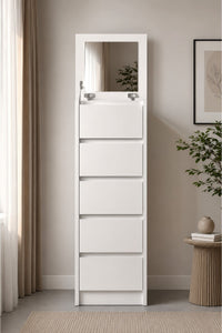 Nolm 5 Çekmeceli Yüksek Şifonyer/Çamaşırlık Y:122 D:40 G:40 / Beyaz