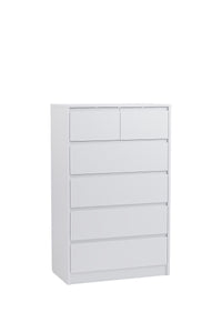 Nolm 6 Çekmeceli Şifonyer G:76 D:40 Y:122 Cm / Beyaz