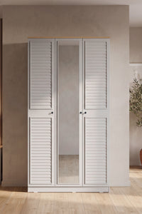 Taiga 3 Kapaklı Gardırop Y:209 G:103 D:52 / Buz Gri