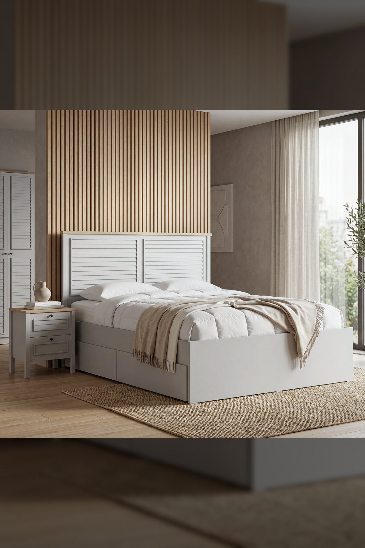 Taiga Karyola Çekmece Modülü Y:27 D:64 G:100 / Buz Gri 2 Adet