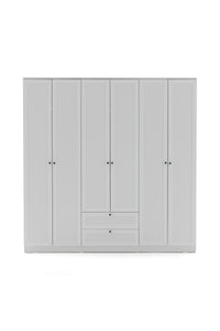 Terra 6 Kapaklı 2 Çekmeceli Gardırop/Dolap Y:210 G:206 D:52