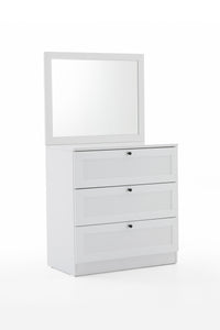 Terra Aynalı Şifonyer Y:139 G:75 D:42 / Beyaz