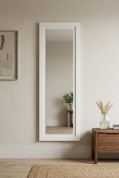 Terra Duvar Aynası Y:157 G:50 D:18 cm / Beyaz