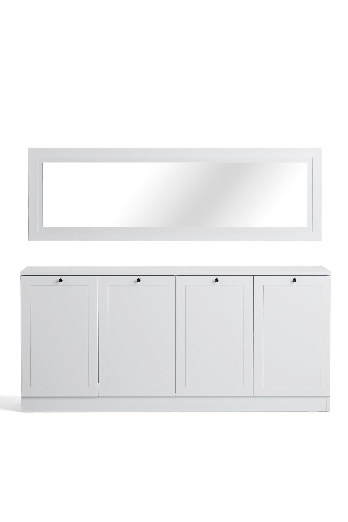 Terra Duvar Aynası Y:157 G:50 D:18 cm / Beyaz