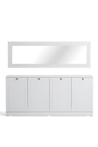 Terra Duvar Aynası Y:157 G:50 D:18 cm / Beyaz