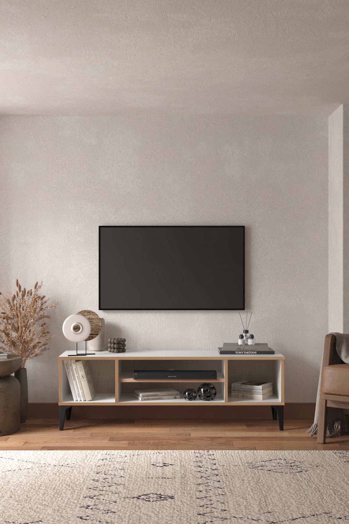 Arden 2 Kapaklı Tv Ünitesi - Beyaz - Sarmobi