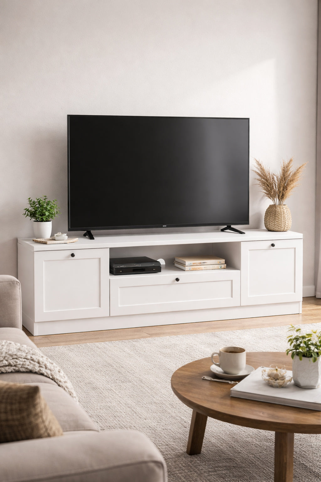 Terra Tv Ünitesi 160x46x35 cm Beyaz - Modern Tasarım | Sarmobi